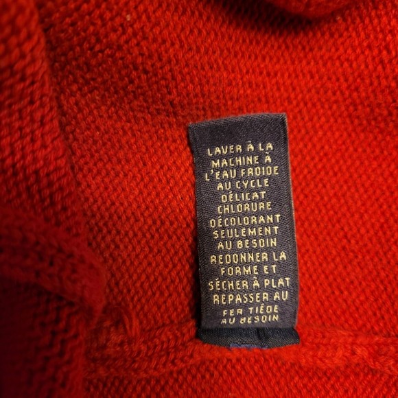 American EAGLE Cotton sweater quarter Zip Men's Red Large - Picture 8 of 8